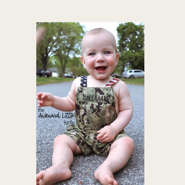 Baby Military Romper, Army, Air Force, Military Romper, Deployment Homecoming, Boy Romper, Military Gifts, Baby Homecoming Outfit