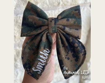Small Fable Bow, Military Bow, Air Force Bow, Hair Accessories, Marine Bow, Army, Baby Bow, OCP Bow, Handmade, Deployment Homecoming