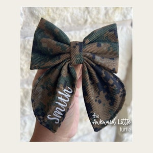 Small Fable Bow, Military Bow, Air Force Bow, Hair Accessories, Marine Bow, Army, Baby Bow, OCP Bow, Handmade, Deployment Homecoming