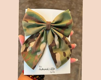 Military Fable Bow, Military Bow, Hair Accessories, Marine Bow, Army, Baby Bow, OCP Bow, Handmade, Deployment Homecoming, Veteran