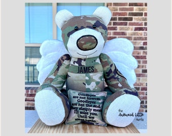 Bereavement Bear, Military Bear, Keepsake Bears, Deployment Stuffed Animal, Army Bear, Uniform Bear, Memorial Stuffed Bear, Remembrance Bear