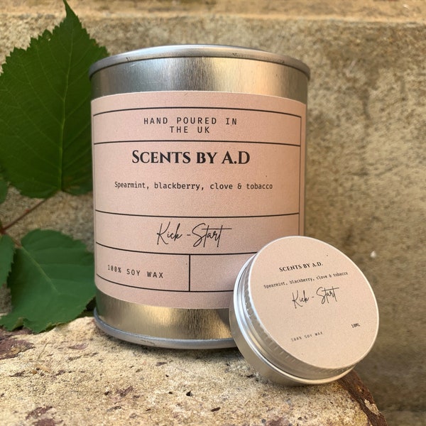 100% soy wax scented candle hand poured luxury candle