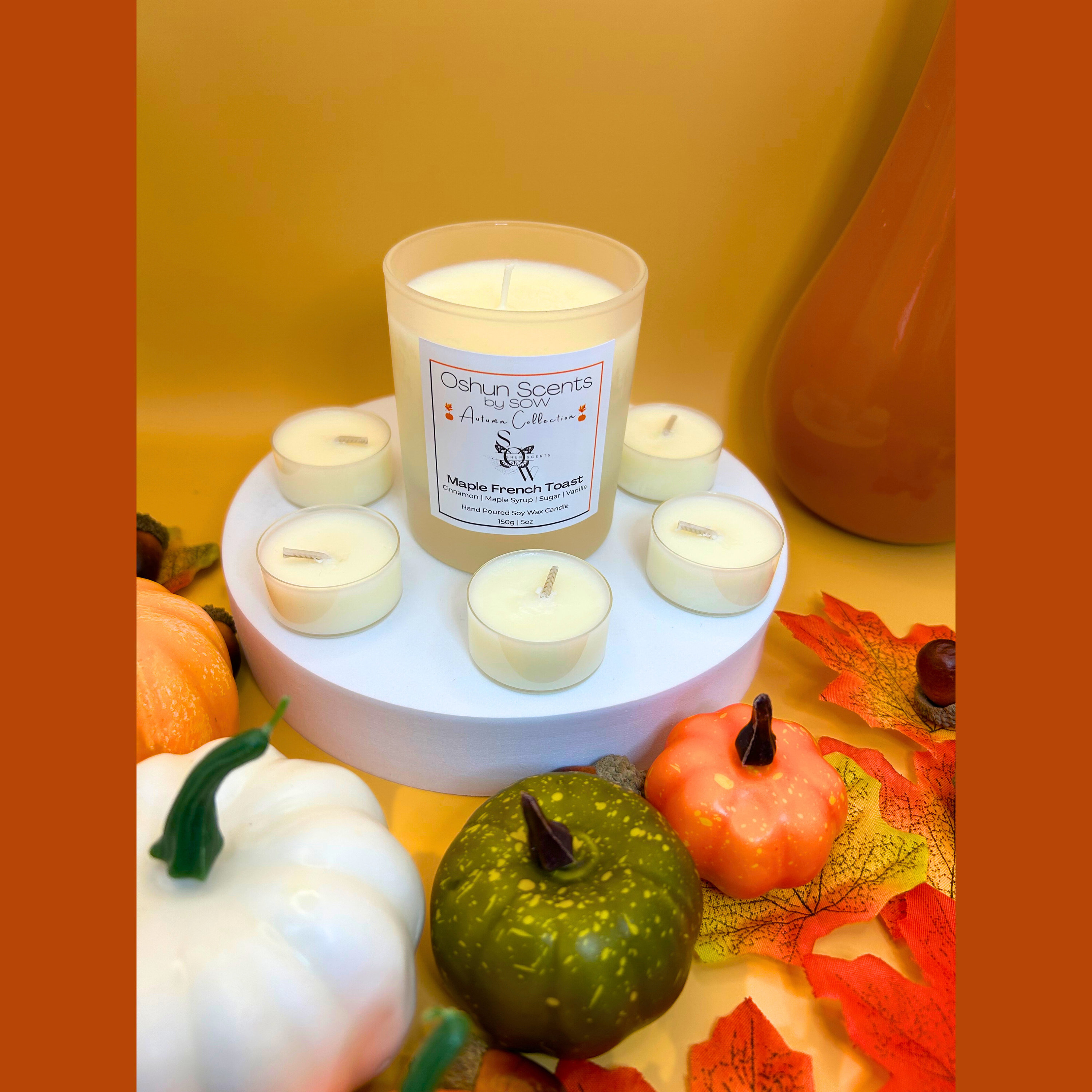 Scented Soy Wax Tealight Candles, 4 Pack Gift Set, Oshun Scents Core