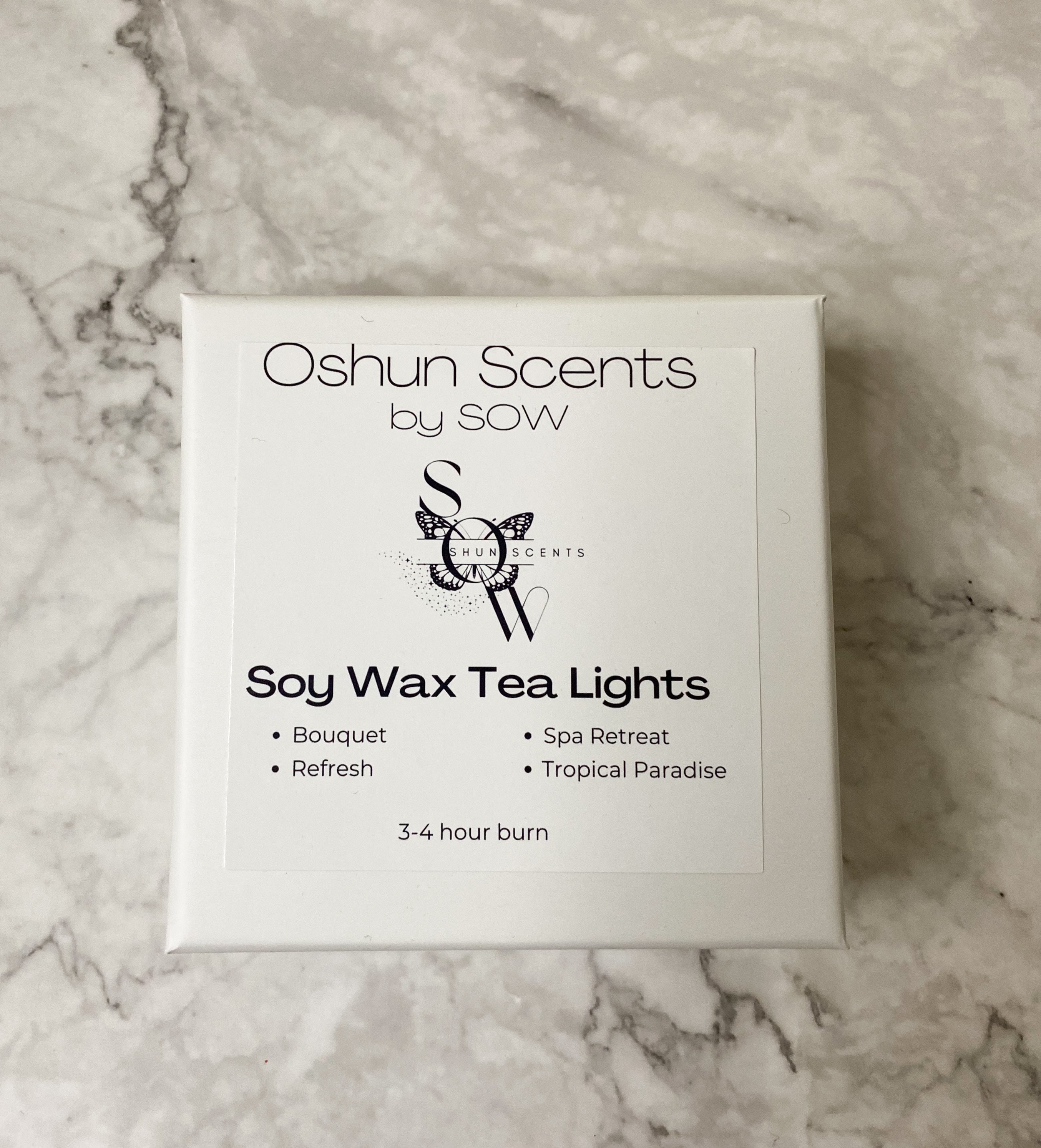 Scented Soy Wax Tealight Candles, 4 Pack Gift Set, Oshun Scents Core