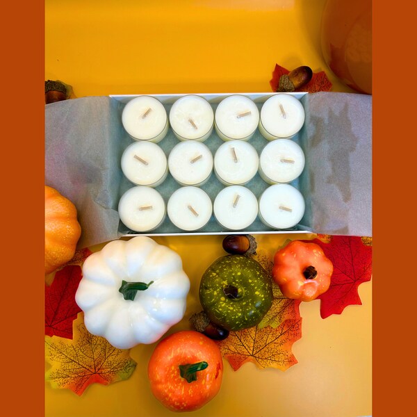 Scented Soy Wax Tealight Candles, Oshun Scents Autumn Collection Tea Lights, Fall Decor