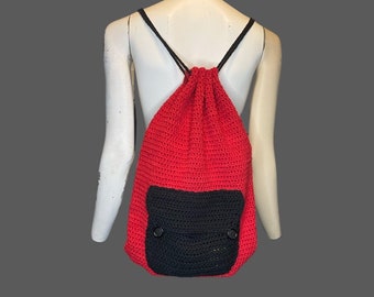 Johnny's Drawstring Backpack - Crochet Pattern - FULL COLOR PDF Digital Download - Beginner Friendly