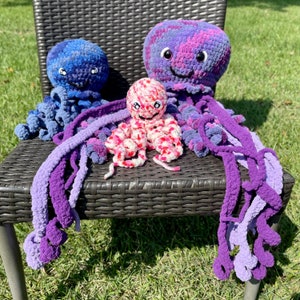 Cutie Jellyfish - **SOMENTE padrão para download em PDF** - FULL Color - Iniciante - Medusa Recheada