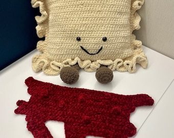 Mr. Ravioli Pillow - Crochet Pattern - FULL COLOR PDF Digital Download - Beginner Friendly