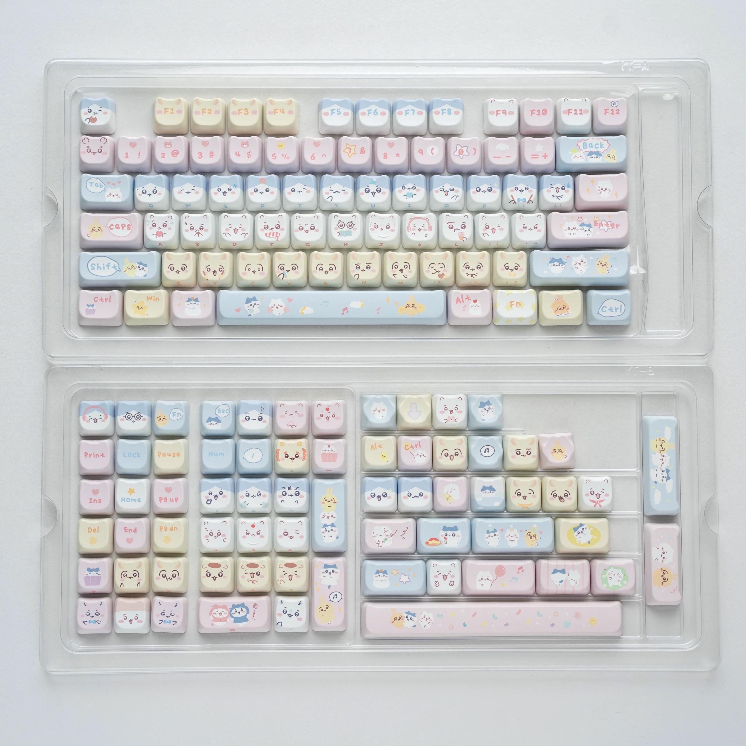 ka♡ 140 Keys Cute Chiikawa Keycaps Set MAO Profile PBT Kecays
