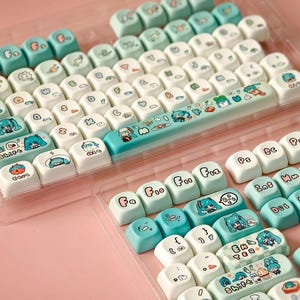 131 Keys Hatsune Miku Keycap Set Anime-Themed Mechanical Keyboard Accessories