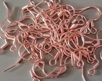 Set of 20 stainless steel rose gold hooks for jewellery making, 304 stainless steel rose gold earring finding sets
