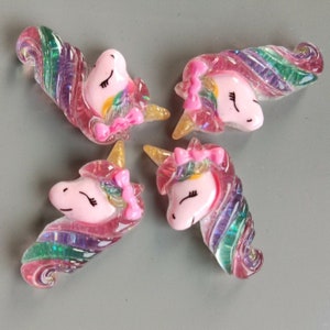 Set de cabochons licorne, charmes licorne avec paillettes en résine, charmes licorne pour crafts, cabochons licorne diy pour enfants