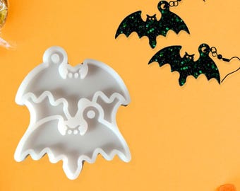 Molde para pendientes de murciélago de Halloween: Manualidades de joyería de resina espeluznantes