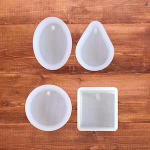 Resin Pendant Silicone Moulds: Oval, Teardrop, Round, Square