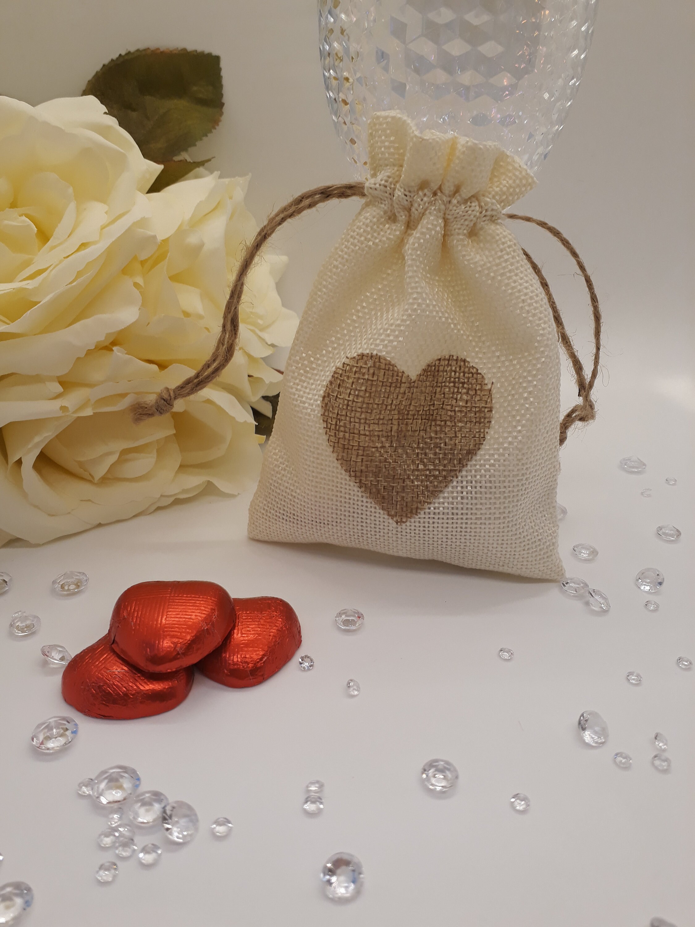 Rustic Hessian Wedding Favour Bags 10 Bags Etsy UK