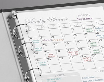 Paquete de planificador imprimible, diario semanal mensual, descargable digital, fácil de usar, calander sin fecha, diseño minimalista