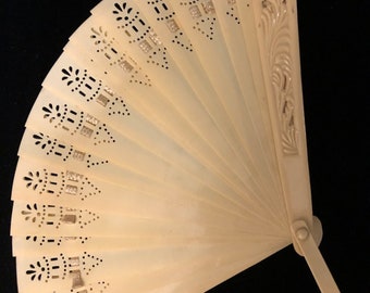 Vintage Celluloid Ladies Hand Fan needs ribbon 1920's Art Deco