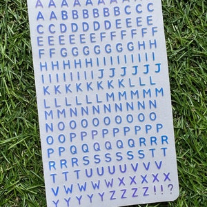 Alphabet Upper Case Permanent Holograpghic vinyl Sticker Sheet, Cute Tiny Shapes Polco Deco Stickers for Polcos, Journaling, Decorating