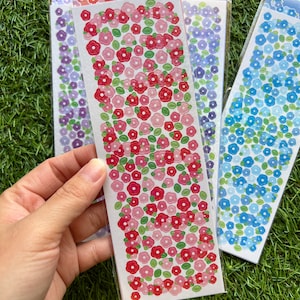 Cute flower polco deco stickers, deco sticker sheet, polco photo card making sticker, bling bling stickers, toploader stickers, polaroid