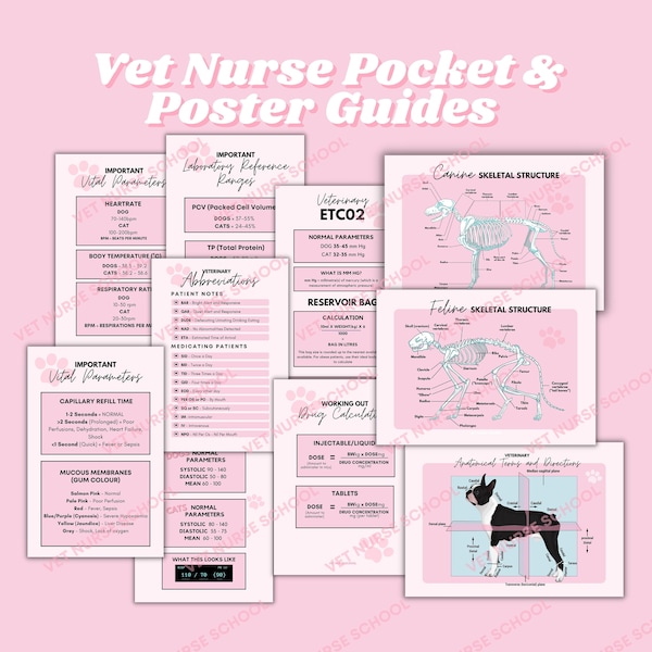 Vet Tech Pocket Guide Etsy
