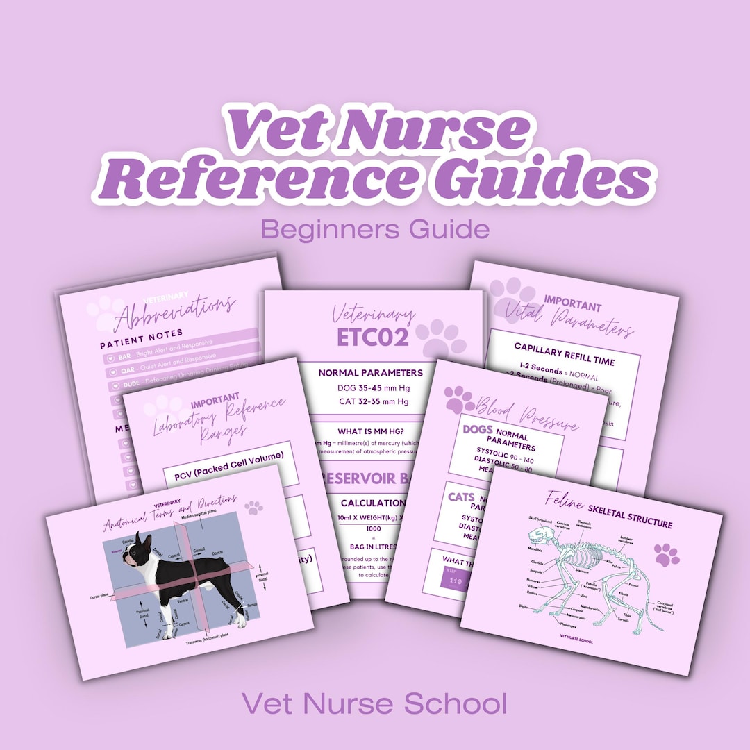 Vet Nurse Lilac Veterinary Nurse Reference Guides - Etsy