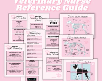 Veterinary Nursing Information Guide Pocket Poster DIGITAL DOWNLOAD 10 Seite