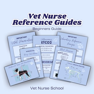 Veterinary Nursing Reference Guide Pocket Poster DIGITAL DOWNLOAD 10 Page