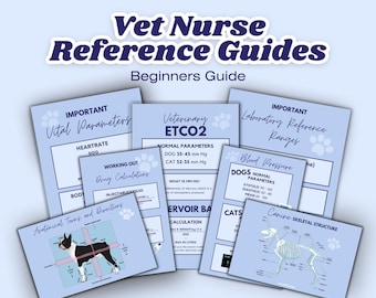 Veterinary Nursing Reference Guide Pocket Poster DIGITAL DOWNLOAD 10 Page