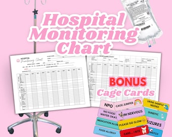 Modèle de tableau de surveillance d'un hôpital vétérinaire pour infirmière vétérinaire