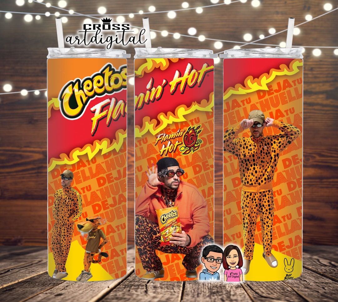 BAD Bunny-wrap Flamin Hot Cheetos Bad Bunny 20oz Tumbler Wrap - Etsy UK