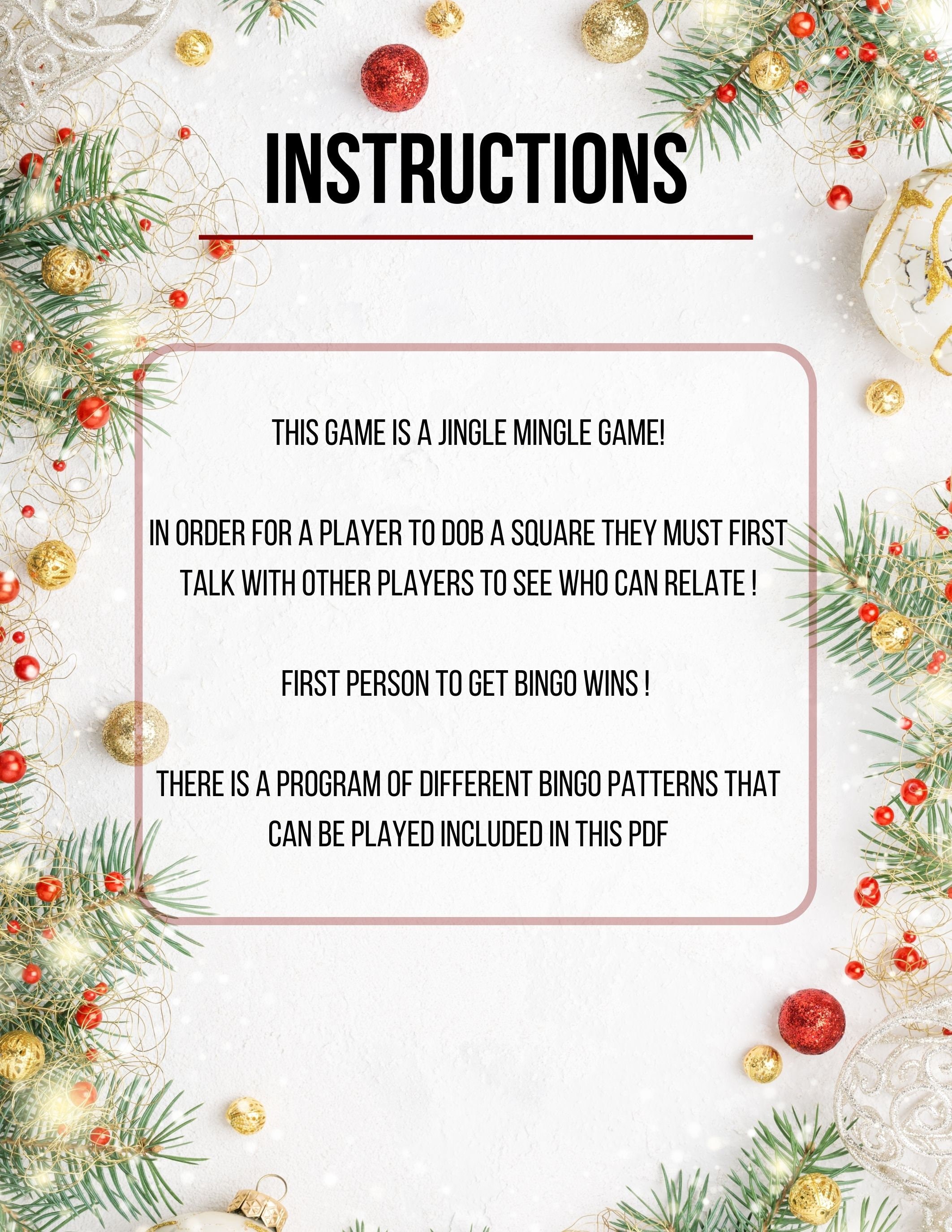 Jingle Mingle Bingo Printable PDF Digital Download - Etsy