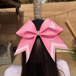 Breast cancer cheer bow