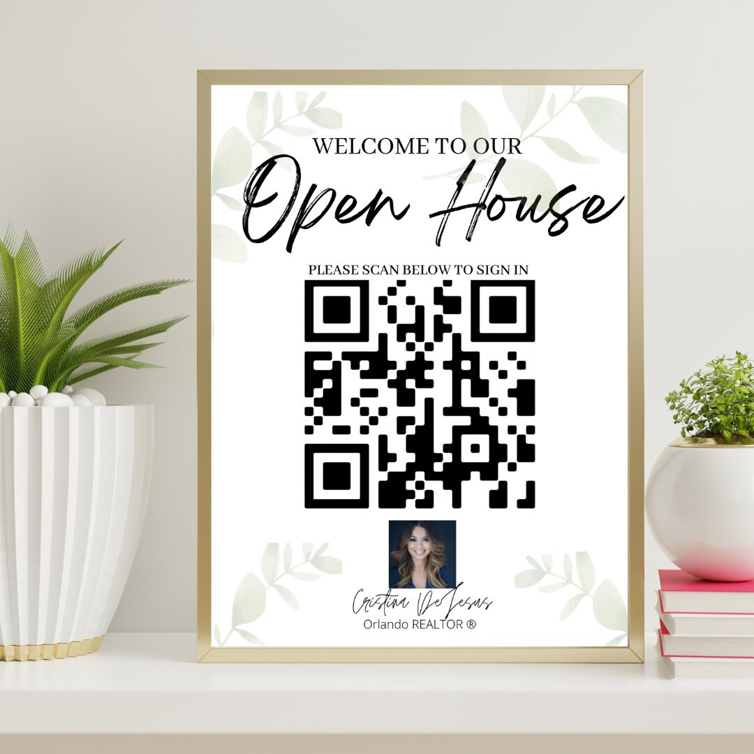Open House Sign in Sheet W/ QR Code Realtor Open House Real Etsy