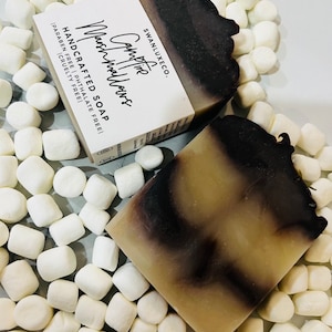 Campfire Marshmallows - Homemade, natural soap, Shea butter, bath bars, body bars, hand soap, perfect gift!
