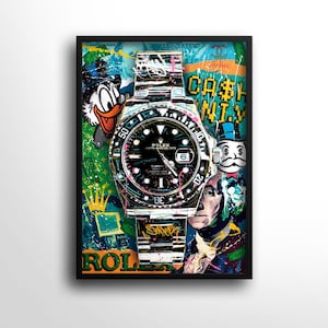 Time is Rolex Poster, Finance Wall Art, Rolex Art, Perfect Gift, Pop Art, Contemporary Home Decor, Home Office Wall Decor, Man Cave print