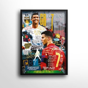 CR7 Cristiano Ronaldo Poster, Fußball, Sport Wandkunst, Geschenk für Freund, Männer Geschenk, Fußball