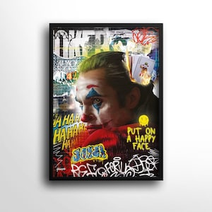 Joker Poster, Joaquin Phoenix, Graffiti Canvas Wall Art, Perfect Gift, Modern Art Home Decor, DC, Decor