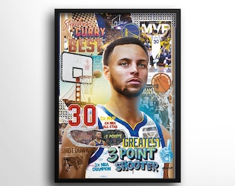 ステフィン・カリーのポスター、ウォリアーズ NBA アートプリント