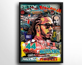 Lewis Hamilton Poster, Formula One Wall Art, Grand Prix, Formula 1 Print