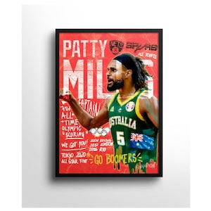 Patty Mills Poster, San Antonio Spurs, Boomers, Gift for boyfriend, Basketball Print, Mens Gift, Birthday Gift, Contemporary Wall Decor