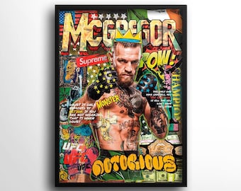 Conor McGregor Poster, Boxing Art, The Notorious, UFC, MMA, Gift for boyfriend, Mens Gift, Gift for Sport Fan, Boxing Wall Decor, Wall Art