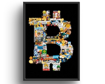 Bitcoin Poster, Crypto Wall Art, Gift for boyfriend, Bitcoin Print, Mens Gift, Crypto Art, Contemporary Wall Decor, Perfect for Home Office