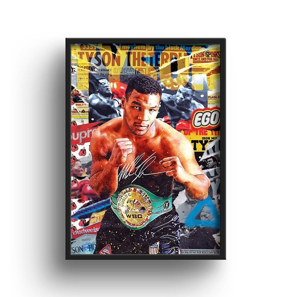 Mike Tyson Poster, Boxing Art, Gift for boyfriend, Mens Gift, Man Cave Gift, Gift for Sport Fan, Boxing Wall Decor