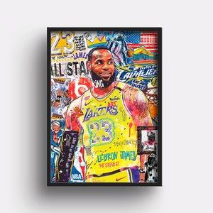 LeBron James Poster, Gift for boyfriend, Basketball Print, Mens Gift, Pop Art, Contemporary Wall Decor, Man Cave, Sports Memorabilia