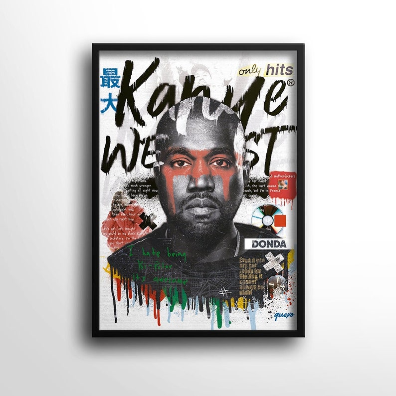 Kanye West Inspired Poster, Ye Art, Rapper Wall Art, Rapper Poster, Hip