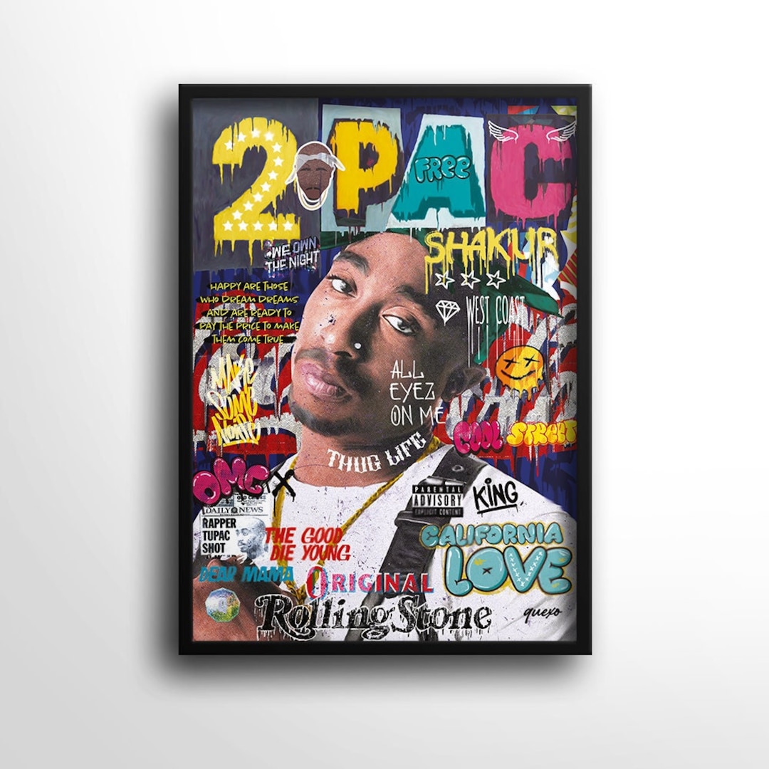 Tupac Poster Shakur 2pac, Rapper Wall Art, Rapper Poster, Gift for