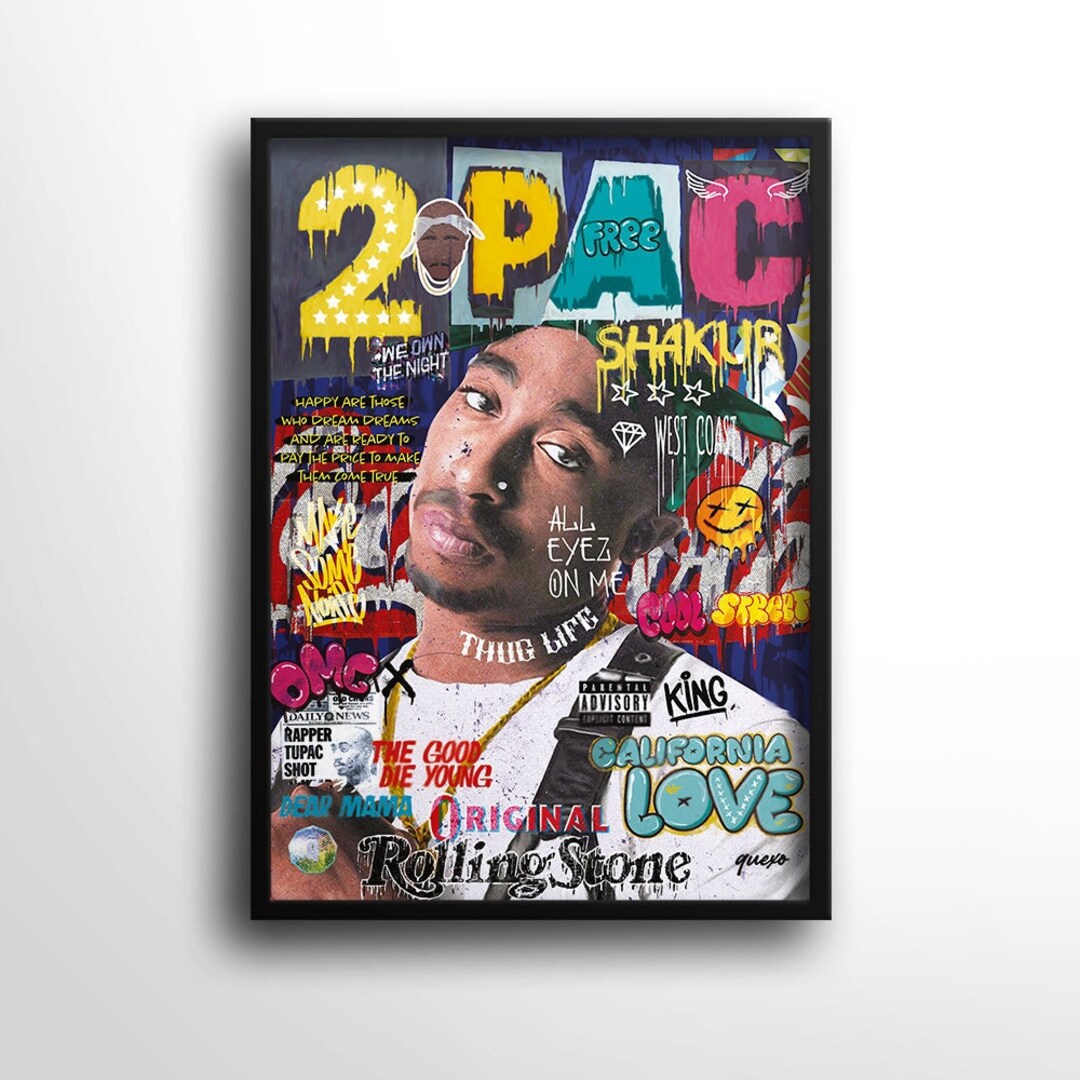 Tupac Poster Shakur 2pac Rapper Wall Art Rapper Poster Gift For 