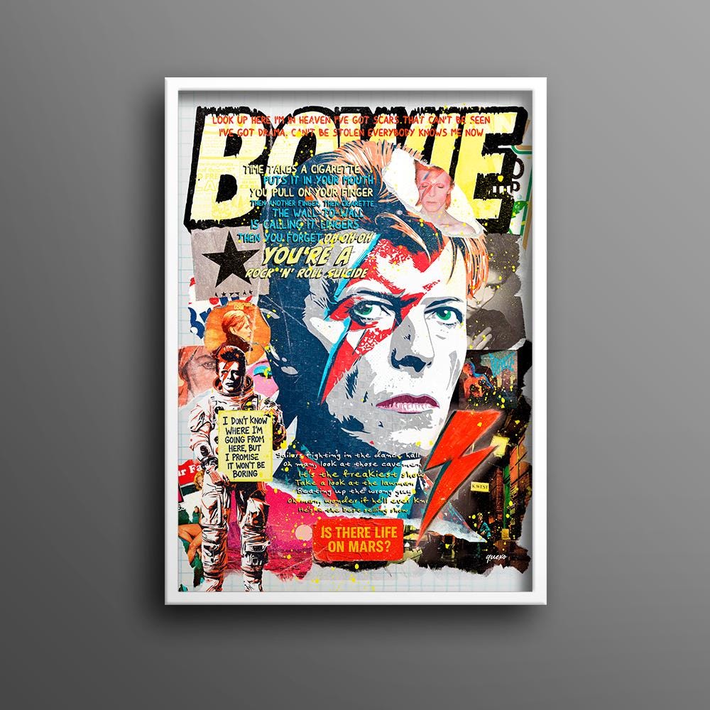 David Bowie Inspired Poster, Music Print, Home Decor, Wall Art, Gift