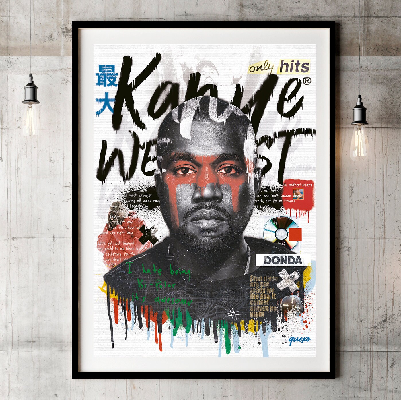 Kanye West Inspired Poster Ye Art Rapper Wall Art Rapper Etsy