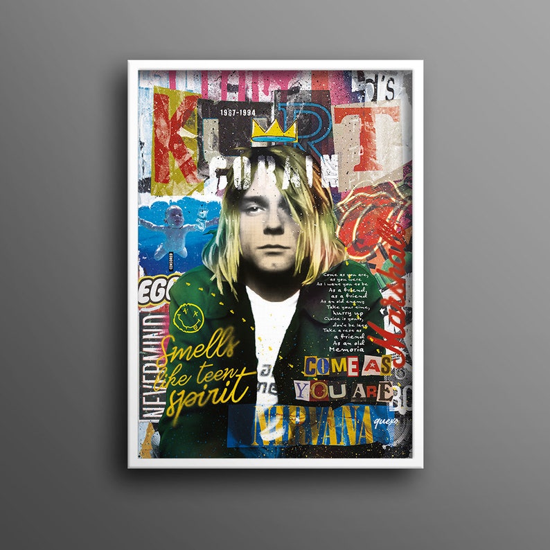 Kurt Cobain Nirvana Poster Nirvana Gift Wall Decor Canvas Etsy